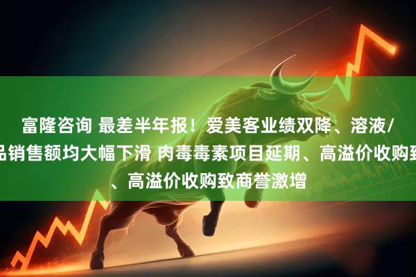 富隆咨询 最差半年报！爱美客业绩双降、溶液/凝胶类产品销售额均大幅下滑 肉毒毒素项目延期、高溢价收购致商誉激增